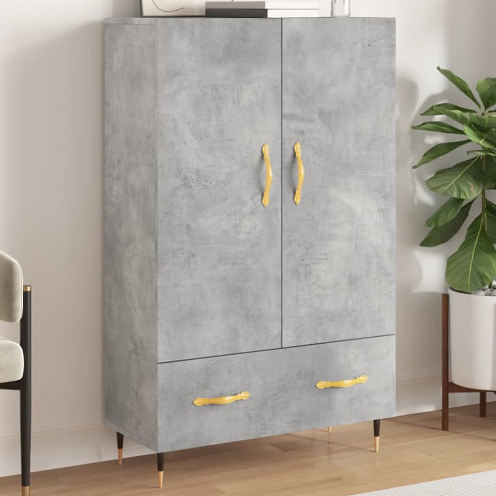 vidaXL 2 Door Single Drawer Concrete Grey Highboard Image 1