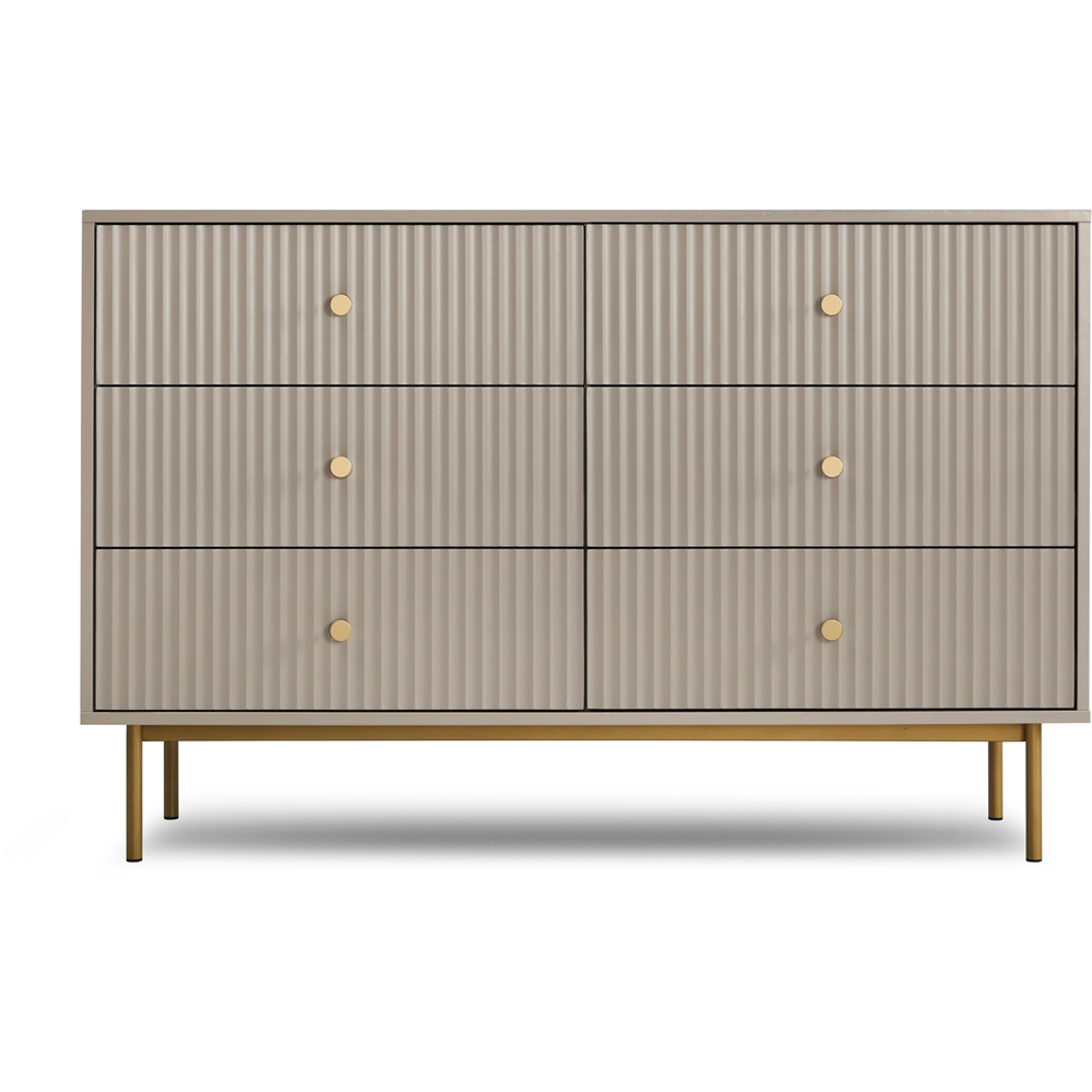 6 Drawer Grey Chest of Drawers Image 2