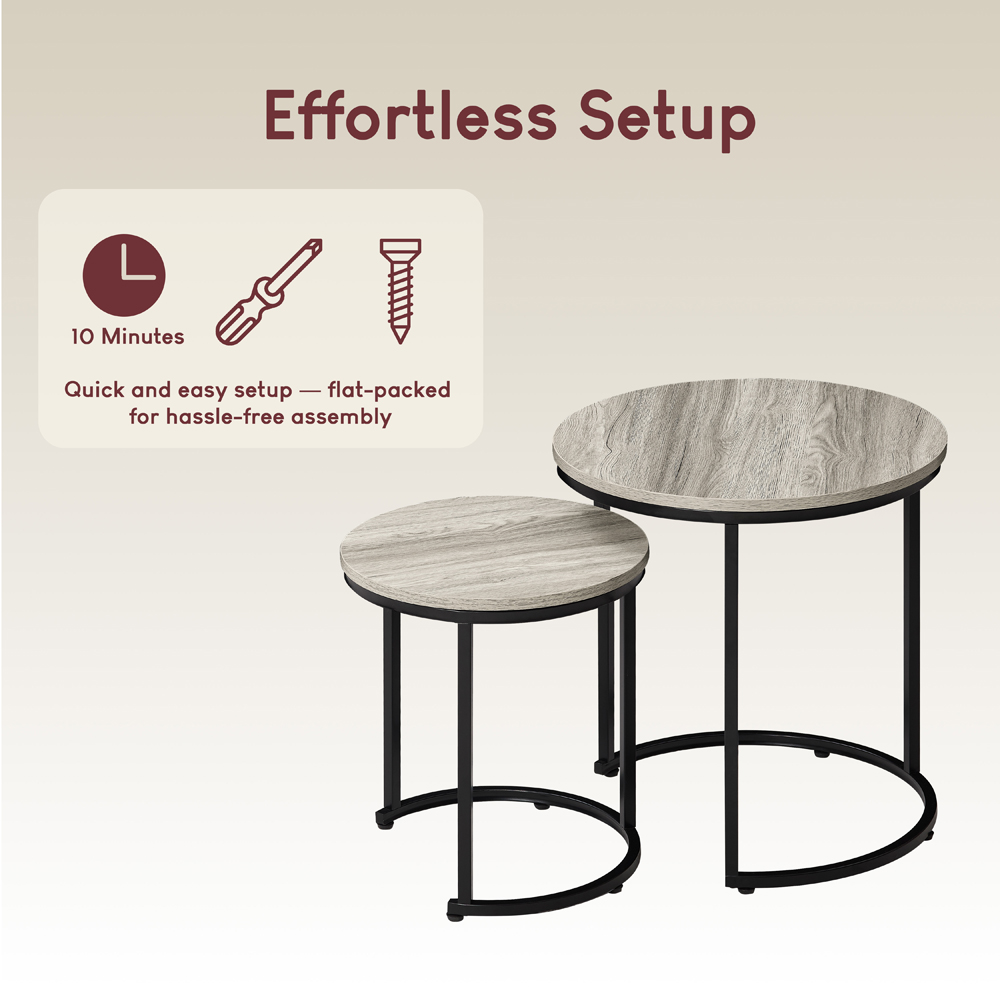 VIDA DESIGNS Brooklyn Grey Nest of Tables Set of 2 Image 8