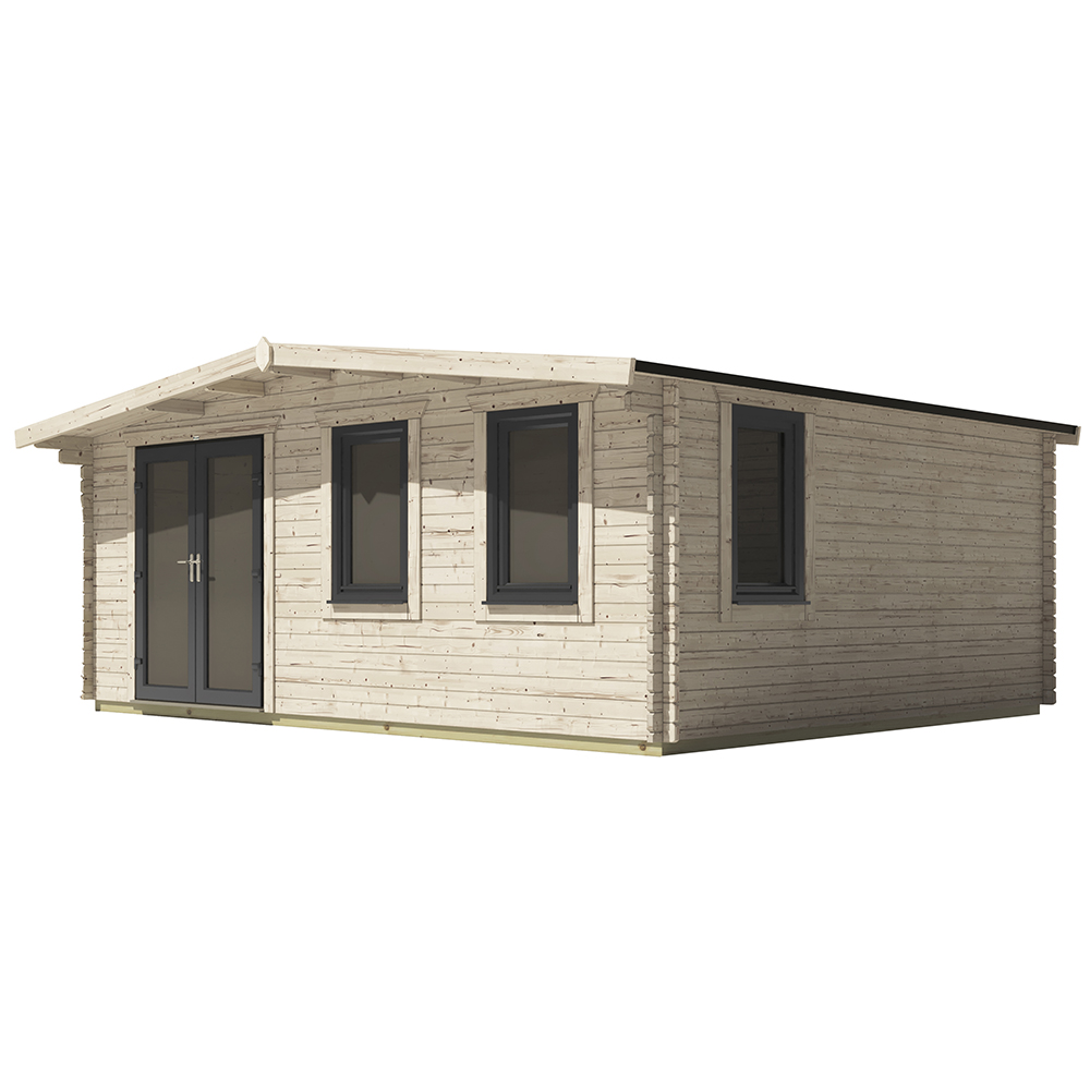 Power Sheds 16 x 20ft Left Double Door Chalet Log Cabin Image 1
