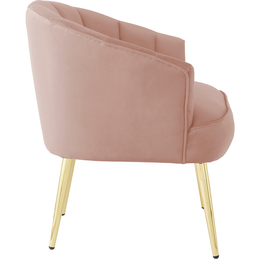 GFW Pettine Blush Pink Plush Fabric Accent Chair Image 3