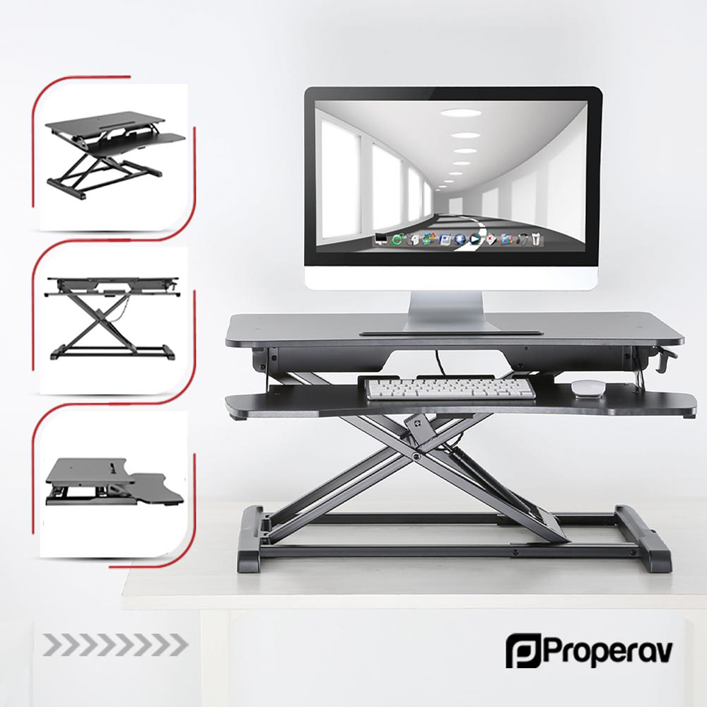 ProperAV 2 Tier Gaming Desk Black Image 4