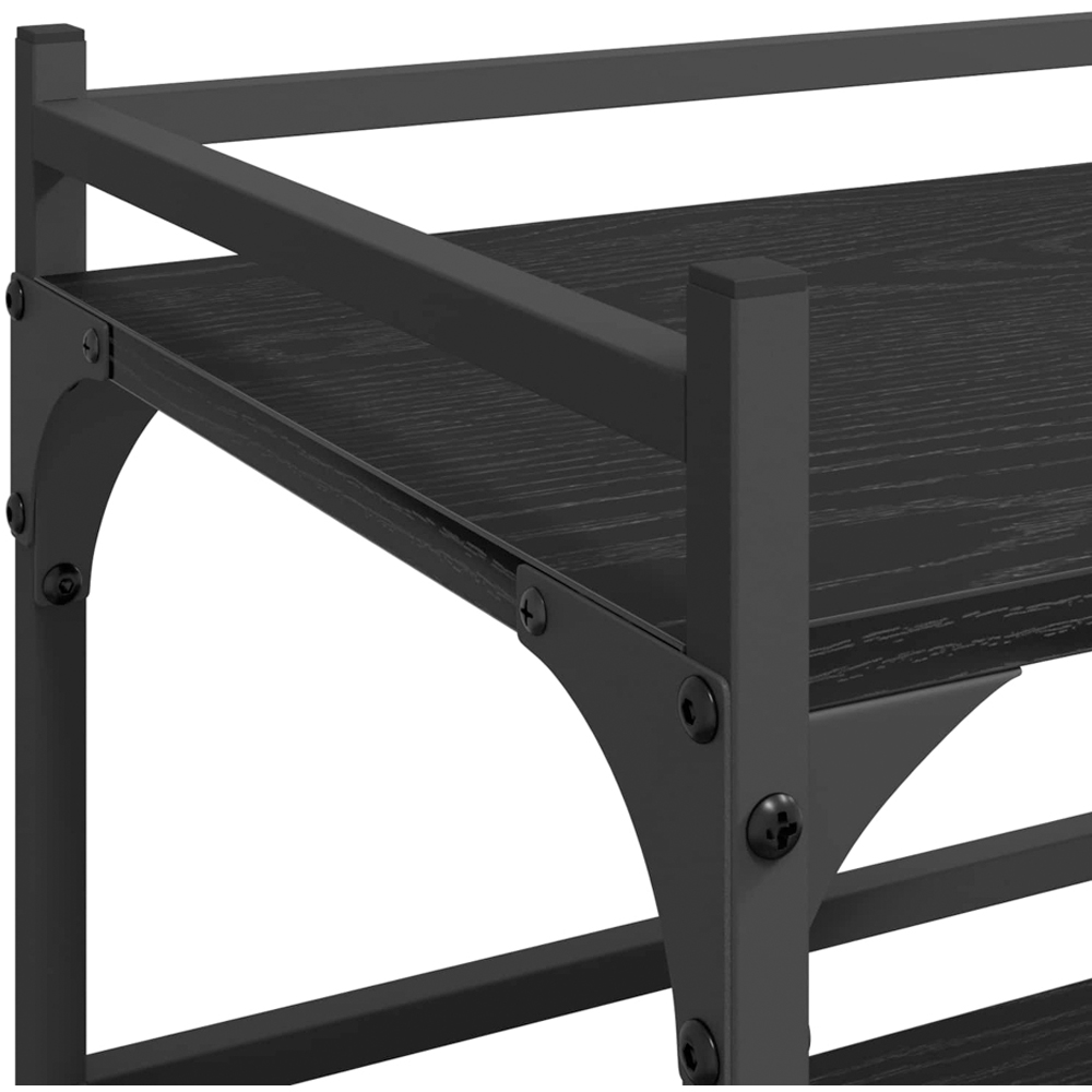 vidaXL 3 Shelf Black Oak Kitchen Trolley Image 8