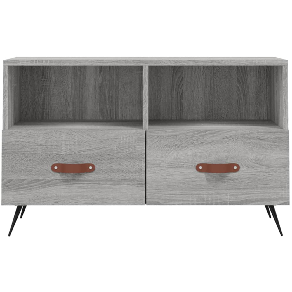 vidaXL 2 Drawer 2 Shelf Grey Sonoma TV Cabinet Image 5