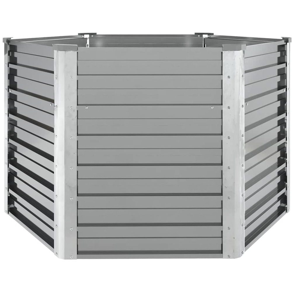 vidaXL Grey Galvanised Steel Raised Garden Bed 129 x 129 x 77cm Image 1