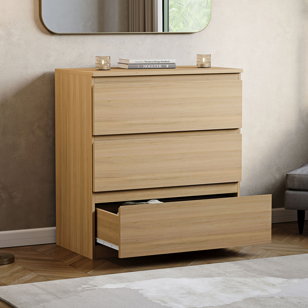 VIDA DESIGNS Denver 3 Drawer Pine Chest of Drawers Image 5