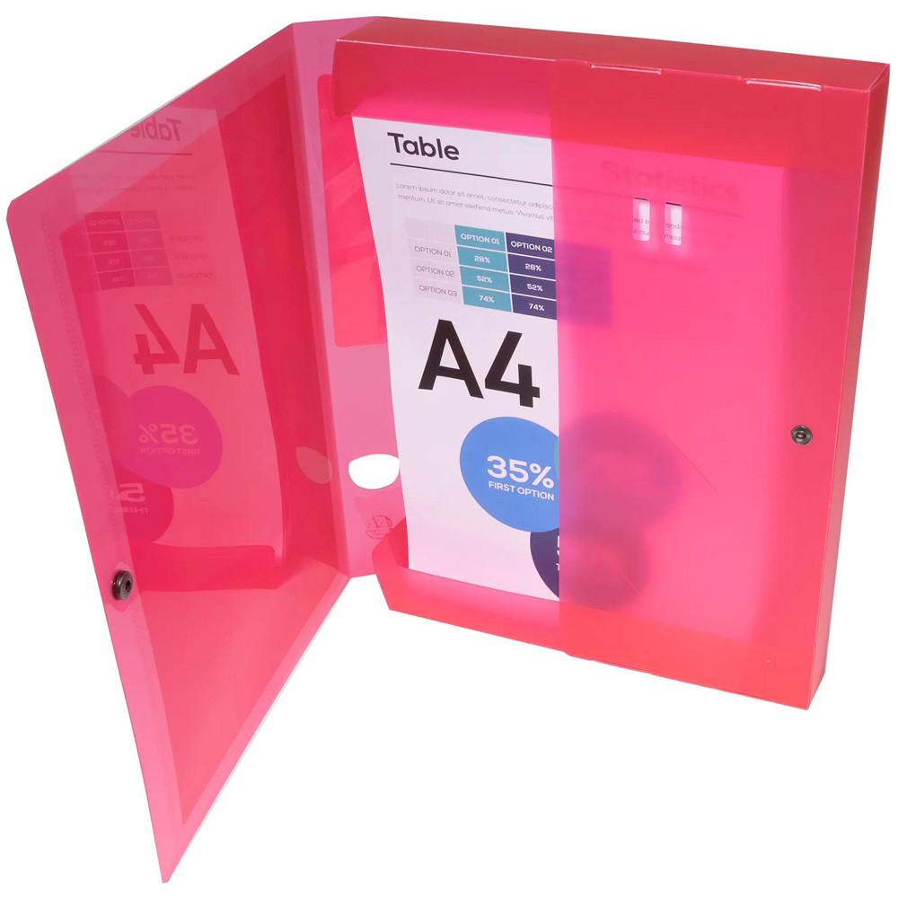 Exacompta A4 Assorted Colour Filing Box with Press Stud Closure 5 Pack Image 4
