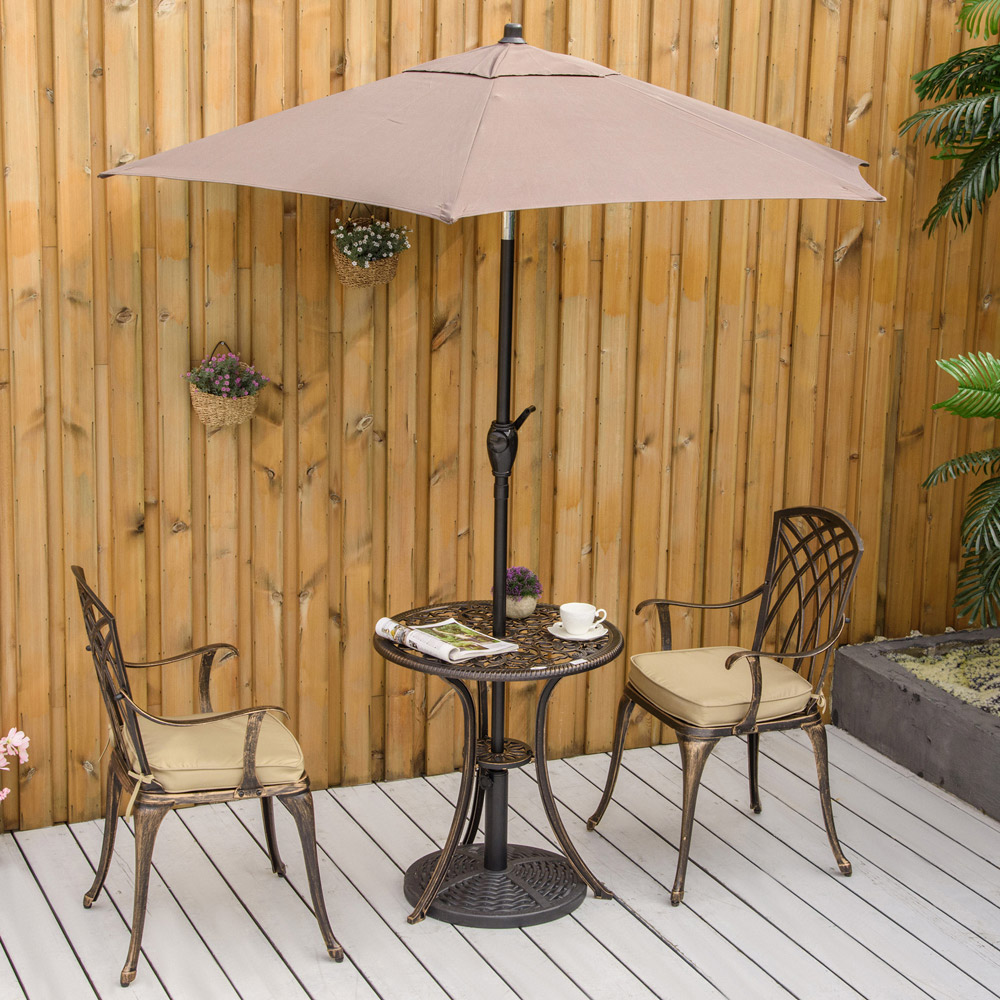 Outsunny Cast Aluminium 2 Seater Garden Bistro Set Bronze Image 8
