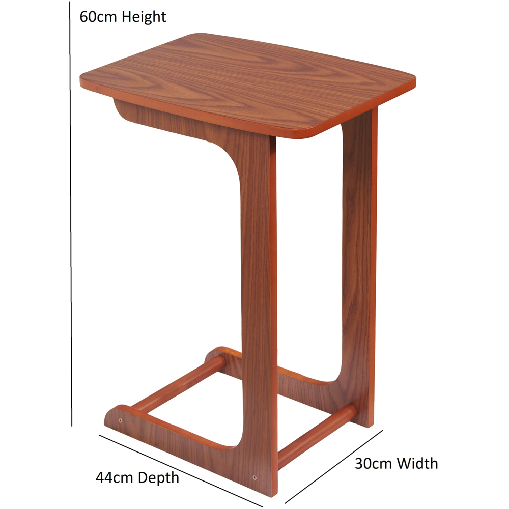 Greenhurst C Shaped Oak Sofa Side Table Image 5