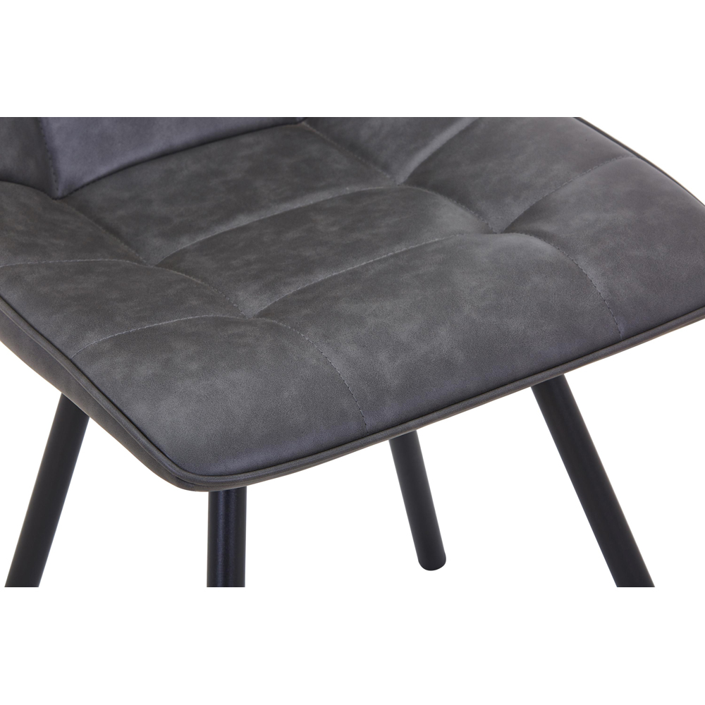 Portland Harper Grey Faux Leather Dining Chair Image 7