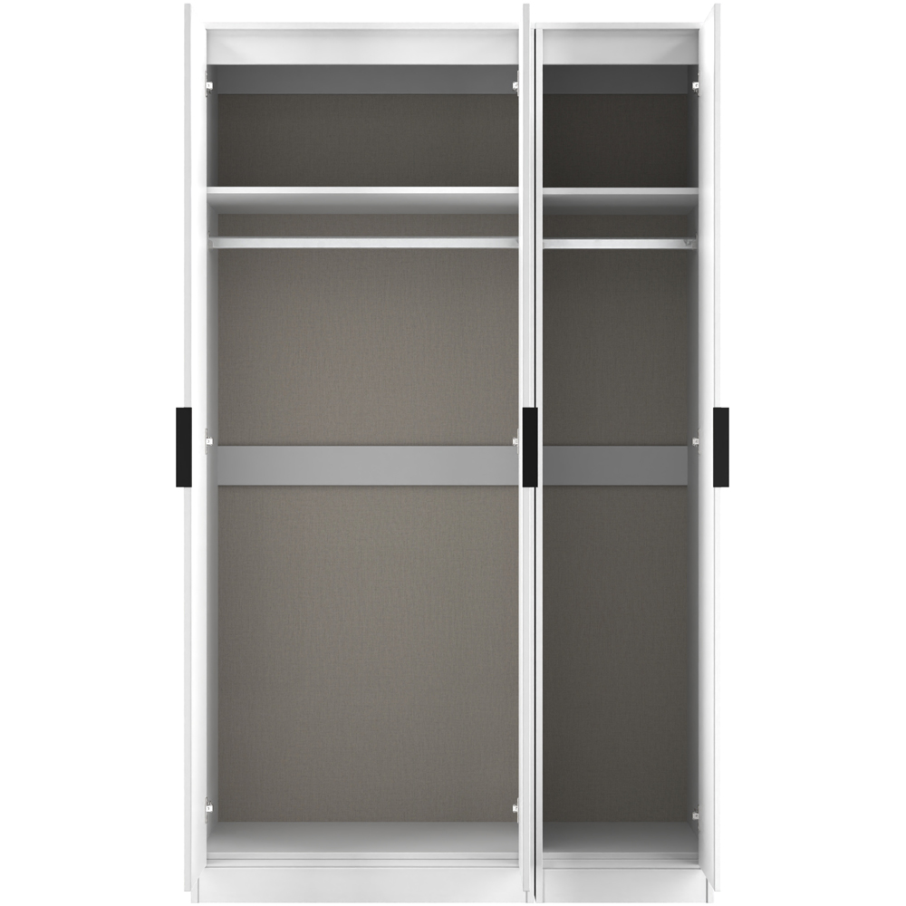 Crowndale Hong Kong 3 Door Matt White Tall Wardrobe Ready Assembled Image 5