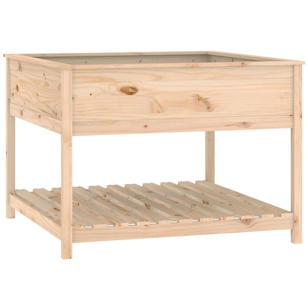 vidaXL Brown Pine Wood Raised Garden Bed 81 x 111.5 x 111.5cm Image 1