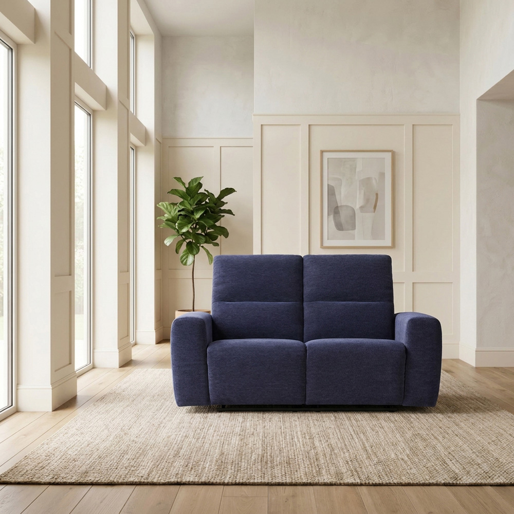 Holborton Manual Recliner Sofa Navy Blue 2 Image 3