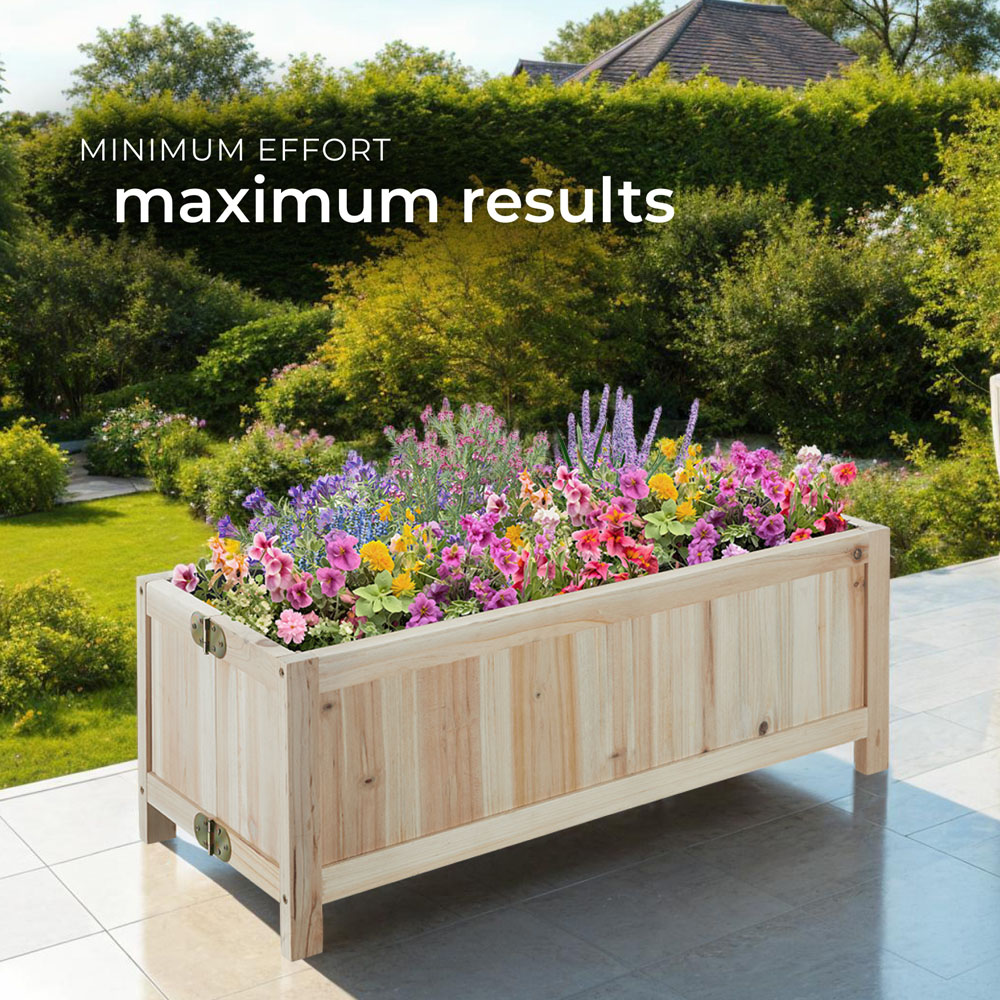 tectake 70 x 30cm Wooden Raised Garden Bed Image 3