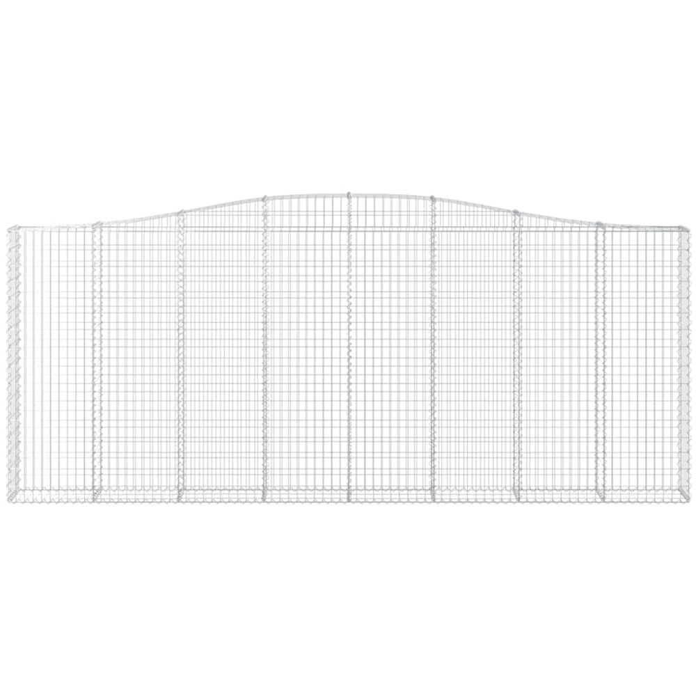 vidaXL Silver Galvanised Iron Arched Gabion Basket 400 x 30 x 160/180cm 2 Pack Image 4