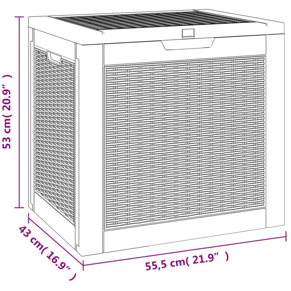 vidaXL 118L Black Polypropylene Garden Storage Box Image 5