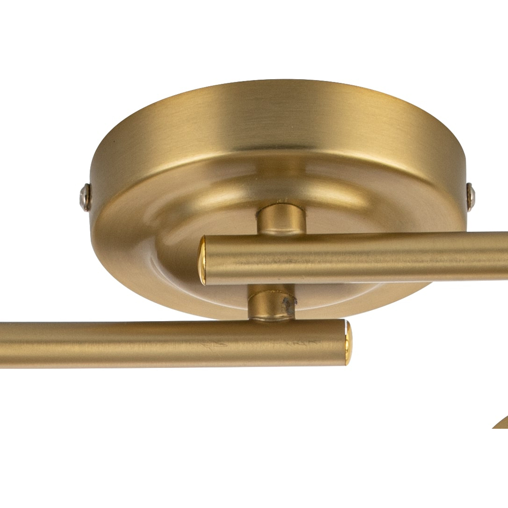 Cosylyte Hilston 4 Light Smoky Glass Shade Gold Wavy Bar Spotlight with Metal Base Image 5