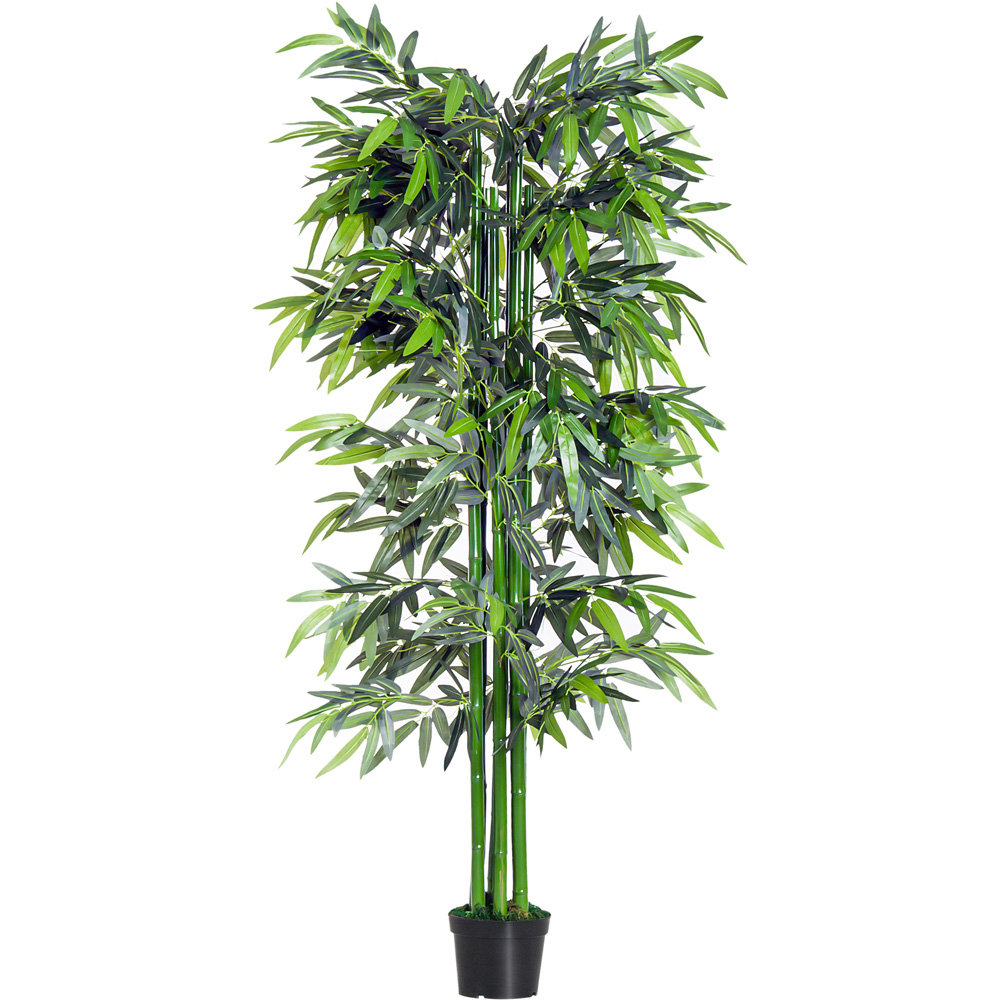 Outsunny Bamboo Tree Artificial Plant In Pot 6ft Image 1