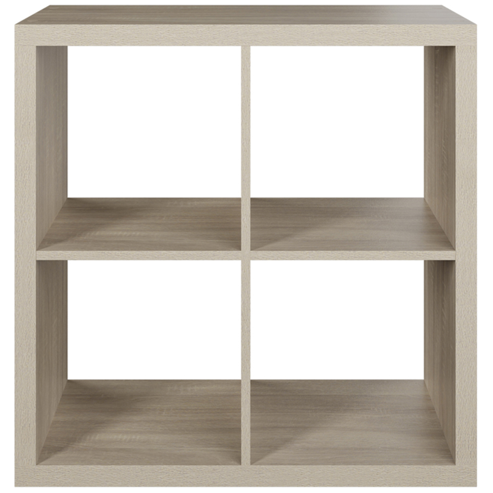 Clever Cube 4 Shelf Light Oak Effect Square Storage Unit Image 3
