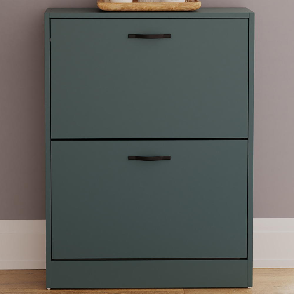 Vida Designs 2 Drawer Green Shoe Cabinet Image 1