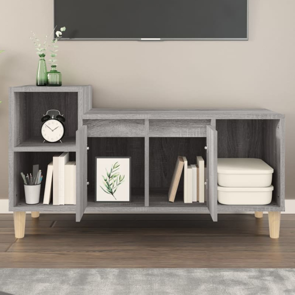 vidaXL 2 Door 3 Shelf Grey Sonoma TV Cabinet Image 1