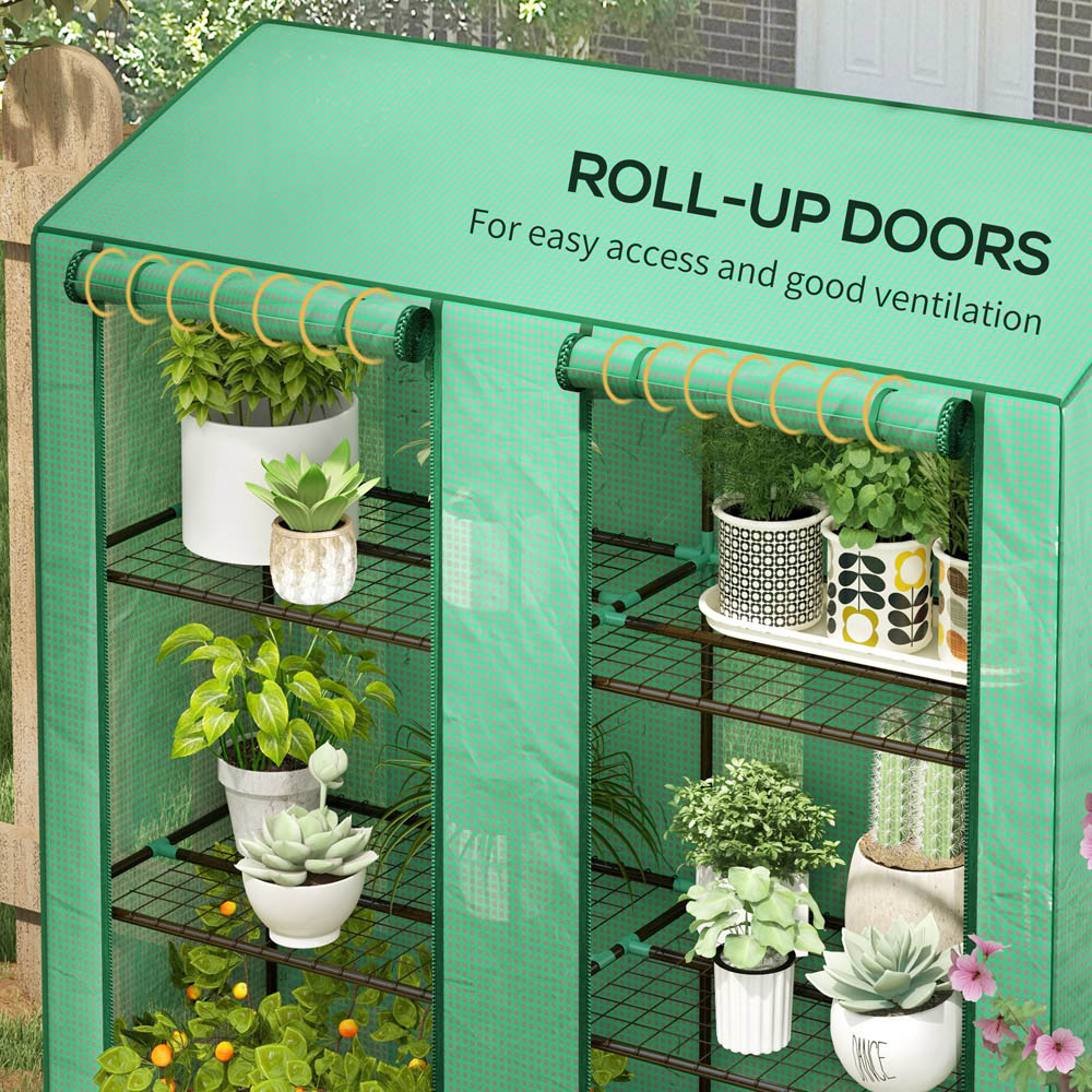 Outsunny 3 Tier Green Mini 4.9 x 4.6ft Greenhouse Image 6