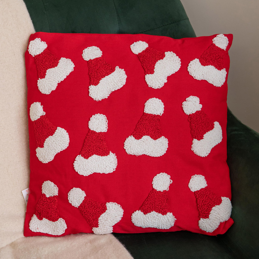 Samuel Alexander Red Santa Hat Soft Christmas Cushion 43 x 43cm Image 2
