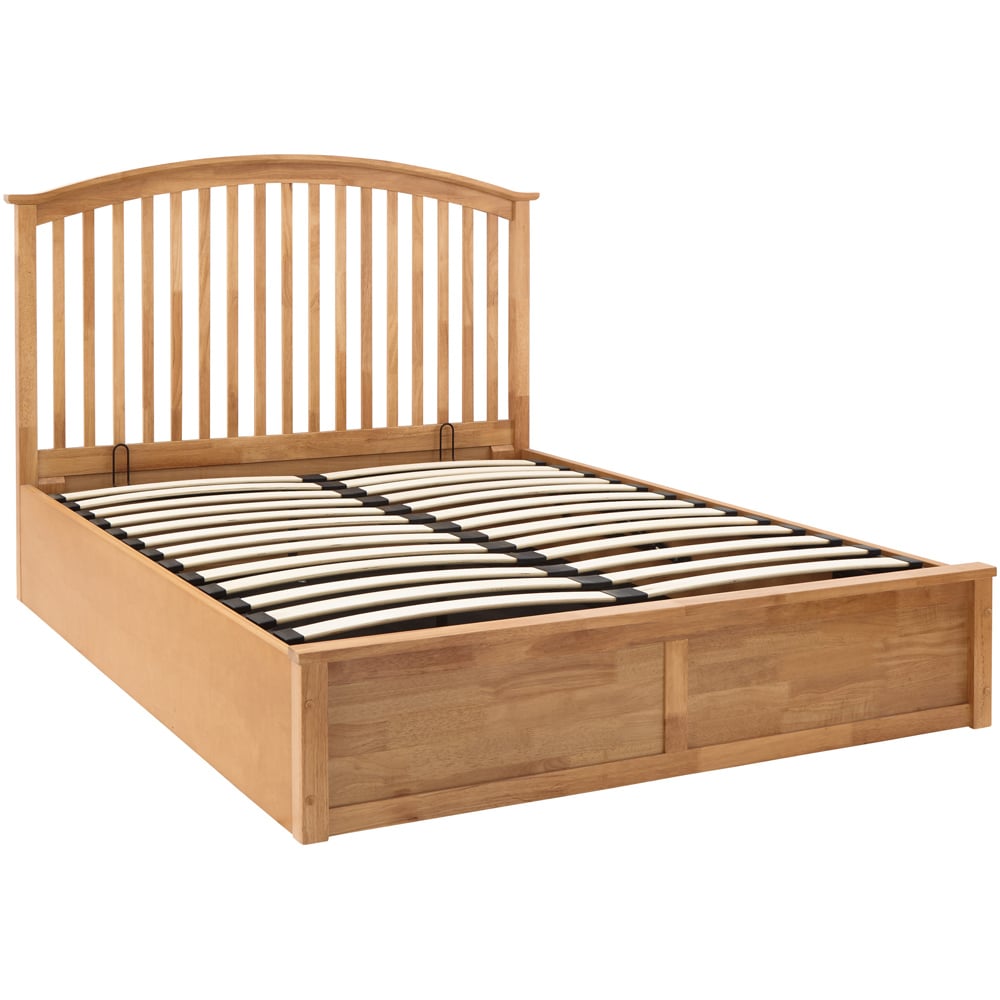GFW Madrid King Size Oak Wood Wooden Ottoman Bed Image 3