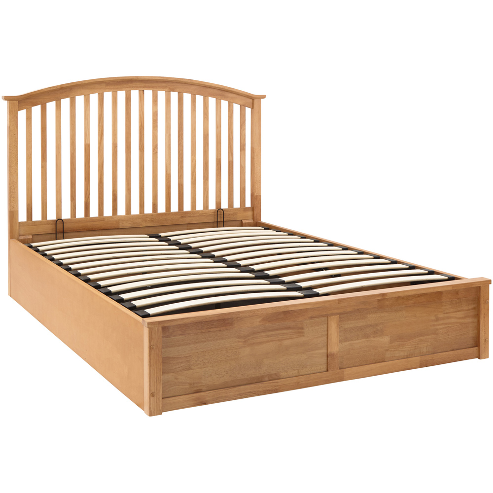 GFW Madrid Double Oak Wood Ottoman Bed Image 3