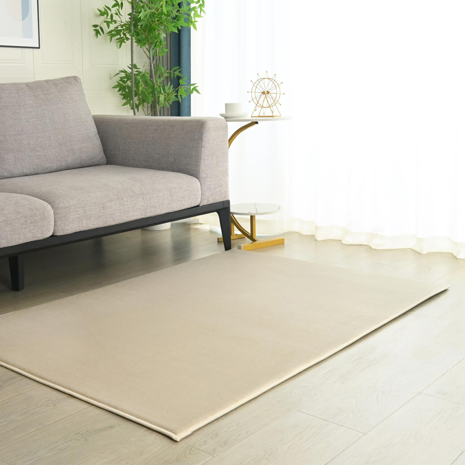 Minimalist Cosy Flannel RugSand Image 2