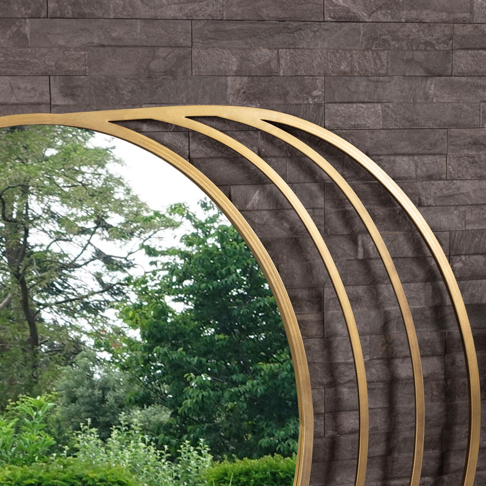 Charles Bentley Prague Gold Round Wall Mirror Image 4