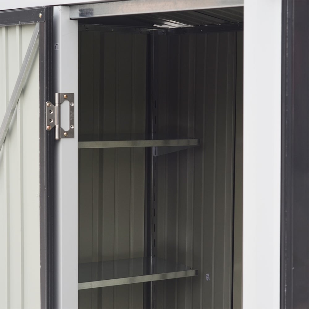Living and Home 3 x 5ft Zinc Steel Storage Shed with Shelves Image 6
