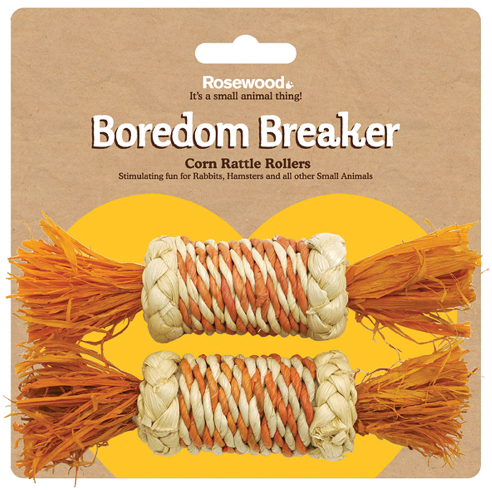 Rosewood Boredom Breaker Small Animal Corn Rattle Rollers Chew Toy Image