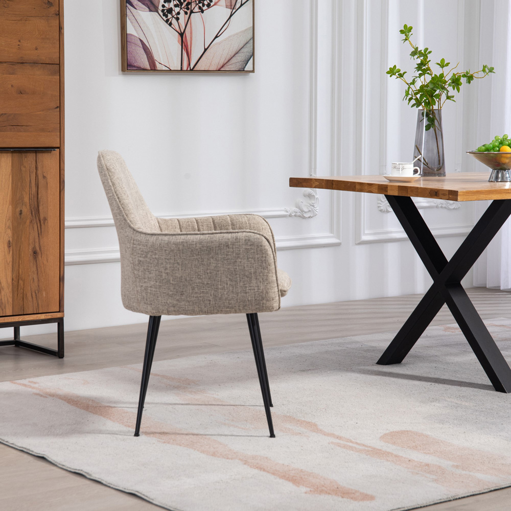 Artemis Home Carrara Set of 2 Brown Fabric Dining Chairs Image 4