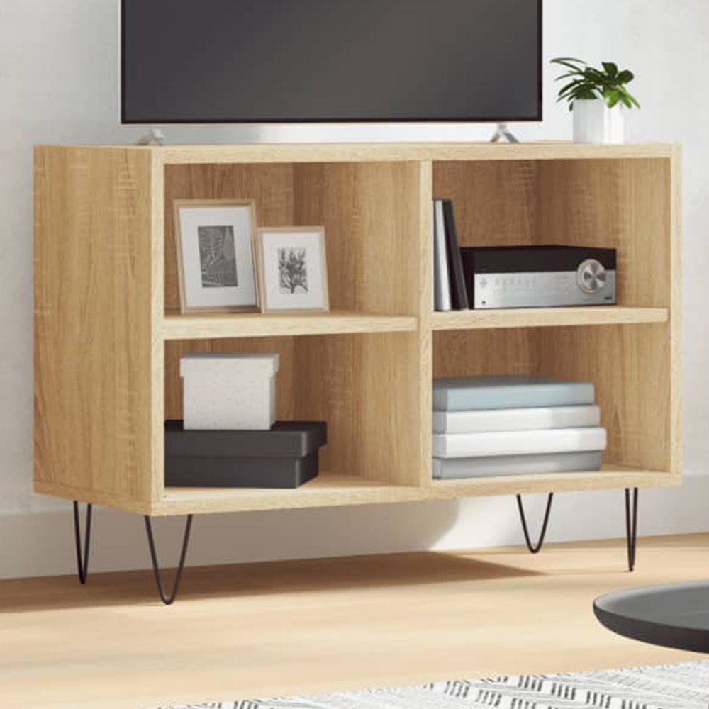vidaXL 4 Shelf Sonoma Oak TV Cabinet Image 1