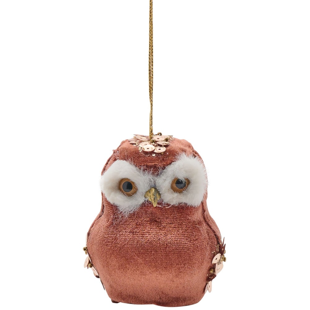 The Seasonal Gift Co Brown Owl Hanging Christmas Tree Decoration 22cm Image 3