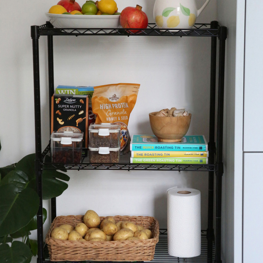 Harbour Housewares 4 Shelf Black Adjustable Wire Shelving Unit Image 3