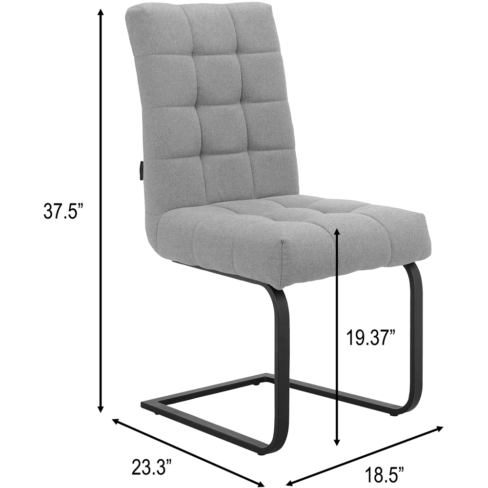 Dorel Terza Set of 2 Grey Fabric Dining Chair Image 9