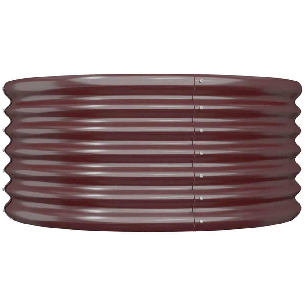 vidaXL Brown Galvanised Steel Garden Planter 36 x 80 x 80cm Image 2