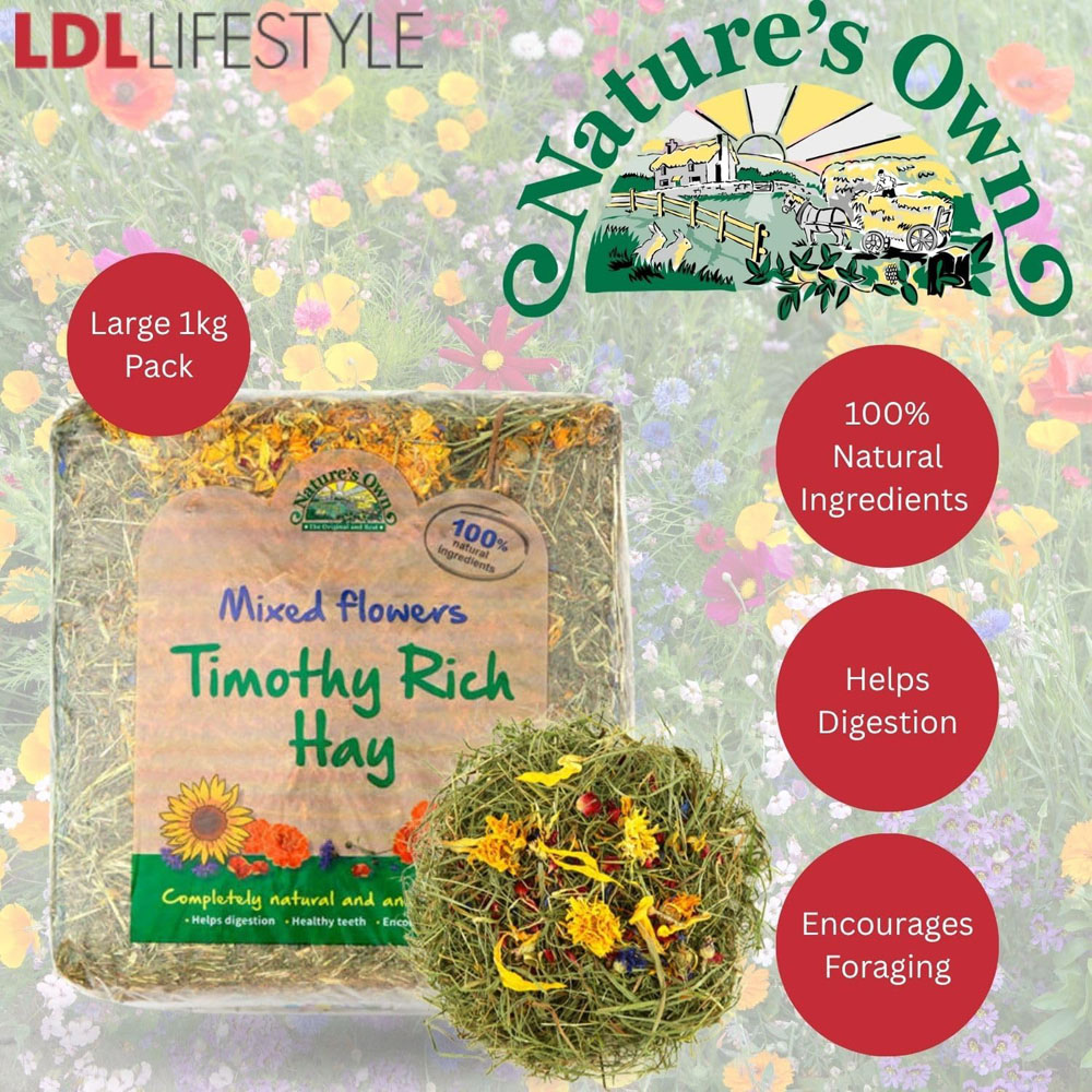 Nature's Own Timothy Rich Hay with Mixed Flowers 1kg Image 4