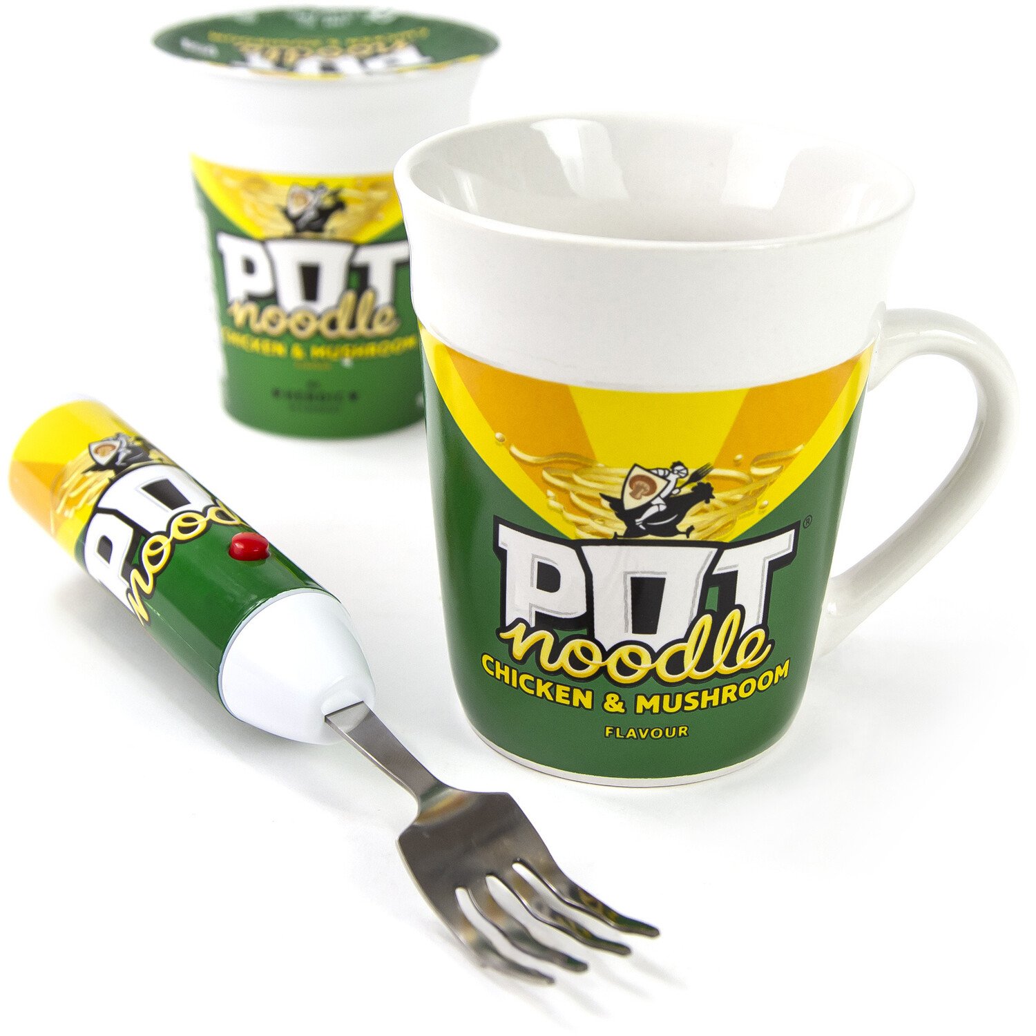 Pot Noodle Mug & Spinning Fork Gift Set - Green Image 1