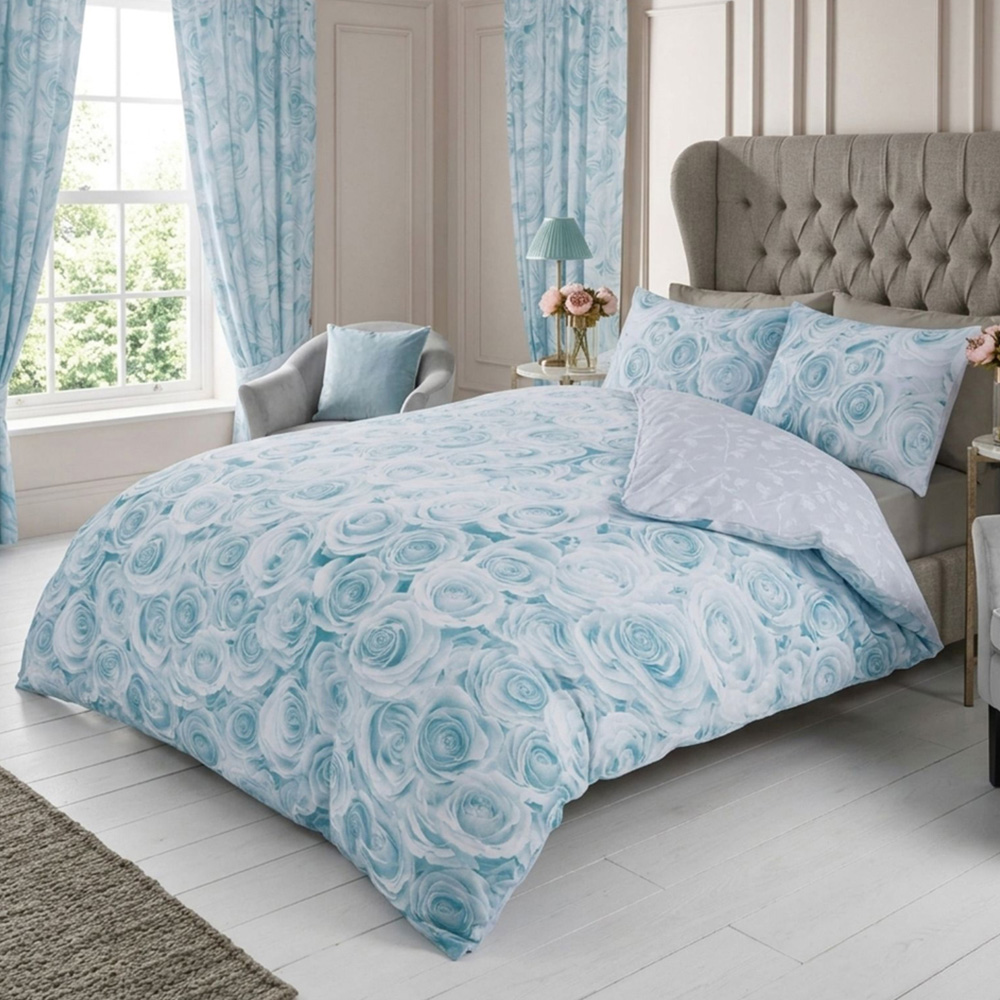 Smart Living Double Bellerose Duck Egg Duvet Cover Set Image 1