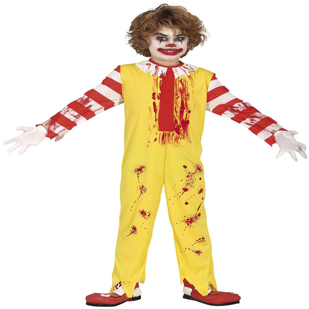 Fiestas Guirca Burger Clown Yellow and Red Costume 10 to 12 Years Image 1