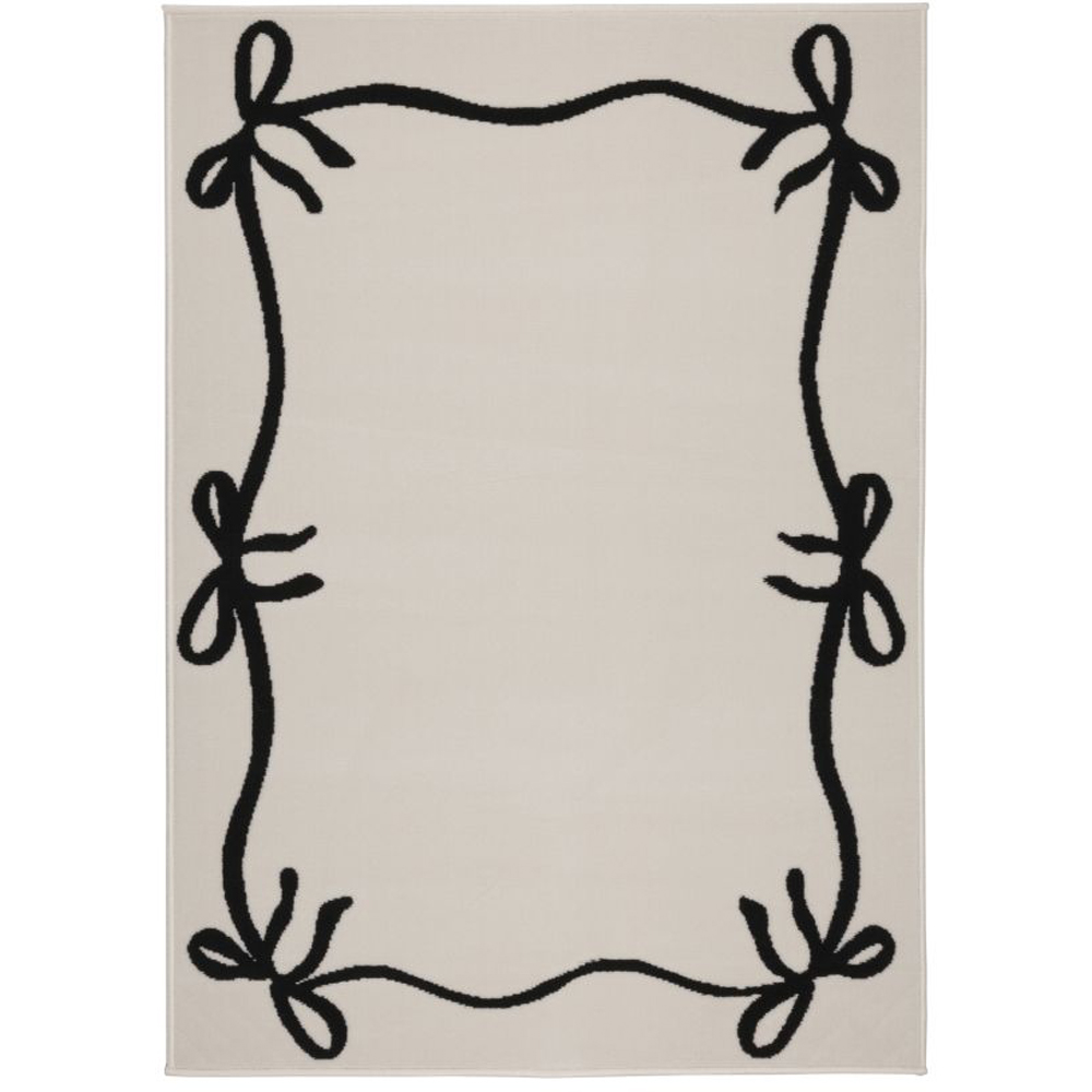 Homemaker Maestro Bow Border Mono Rug 120 x 170cm Image 2
