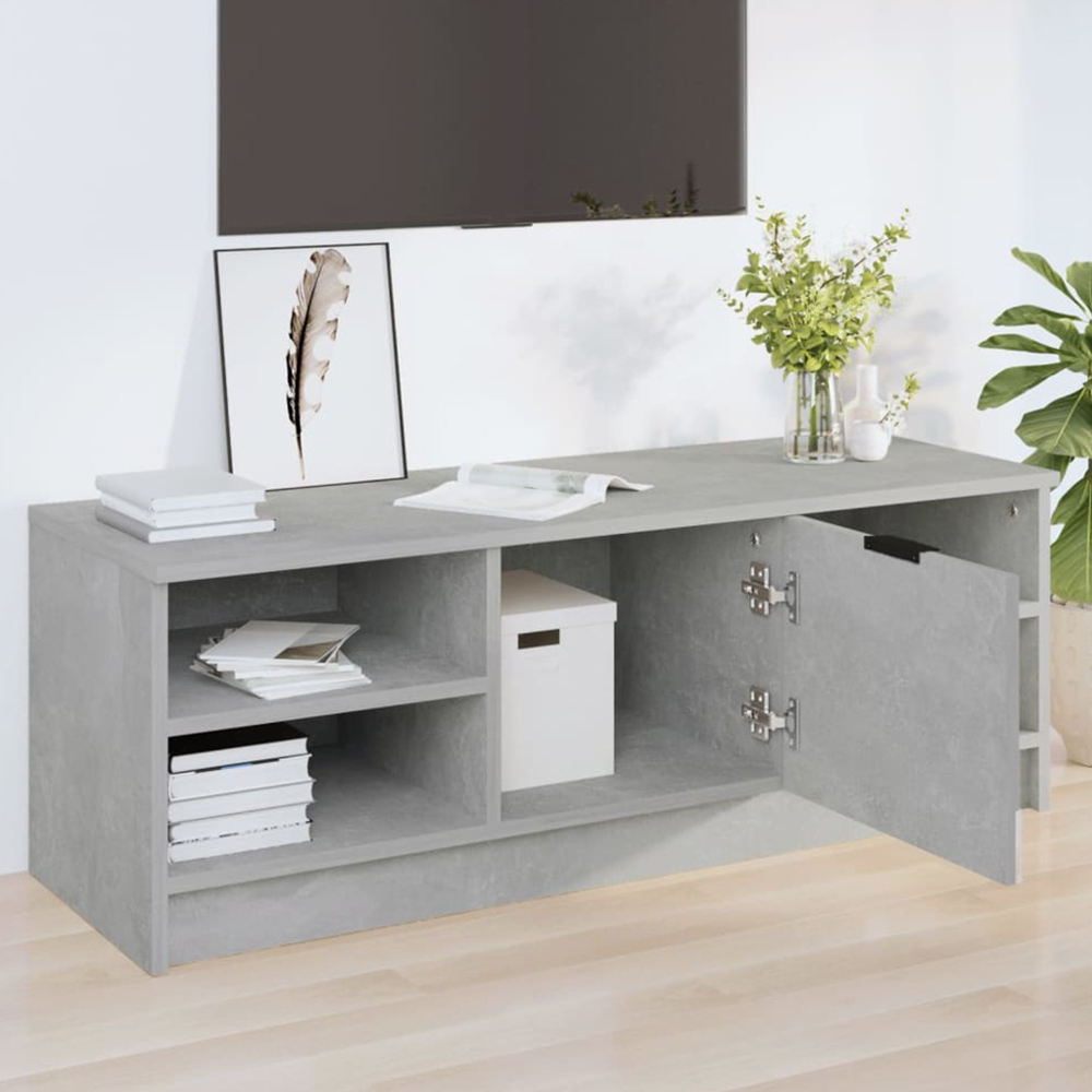 vidaXL Single Door 2 Shelf Concrete Grey TV Cabinet Image 1