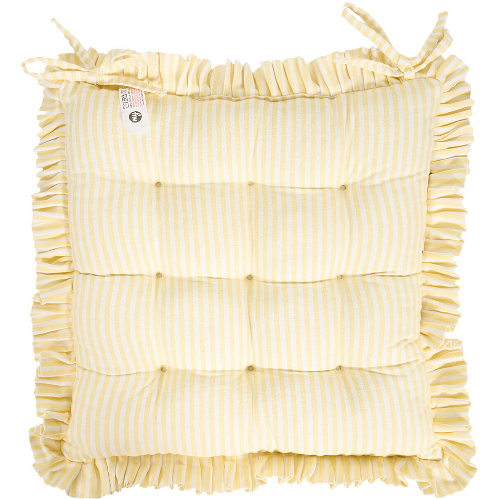 Frill Edge Stripe Seat Pad Yellow Image 3