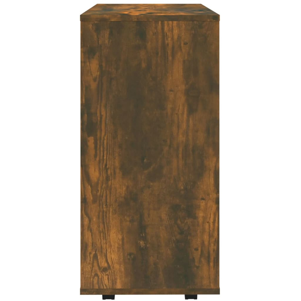 vidaXL 6 Shelf Smoked Oak Rolling Cabinet Image 5