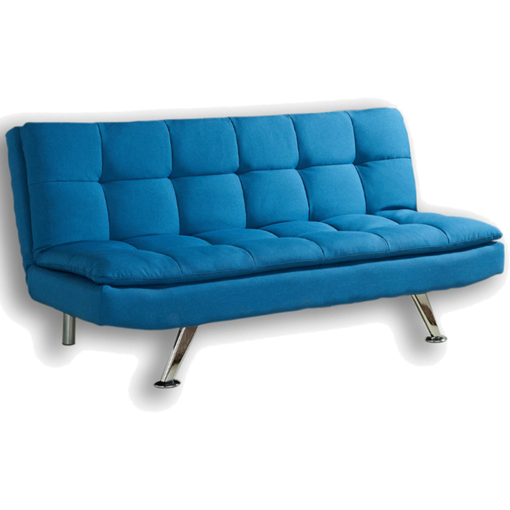 Home Detail Kingston Double Sleeper Blue Fabric Sofa Bed Image 2