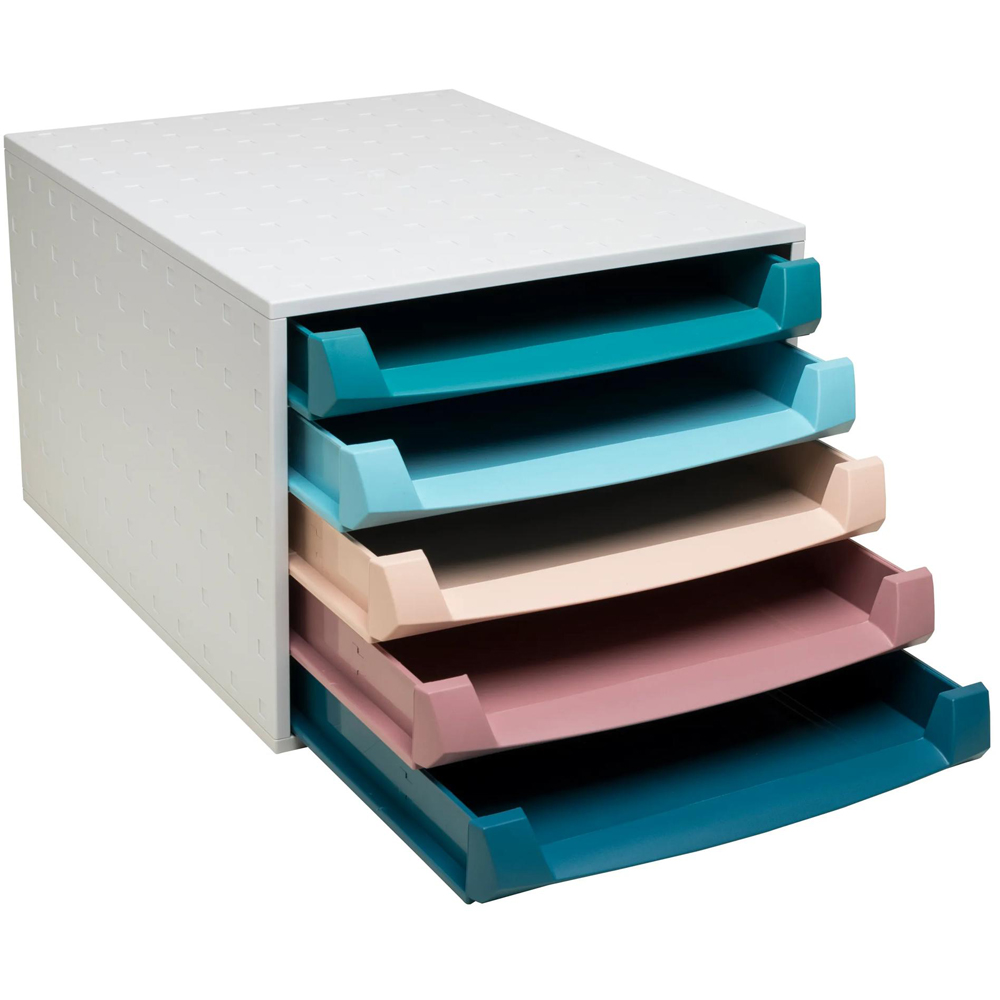 Exacompta Skandi 5 Drawer Multicolour Open Box Filing Unit Image 6