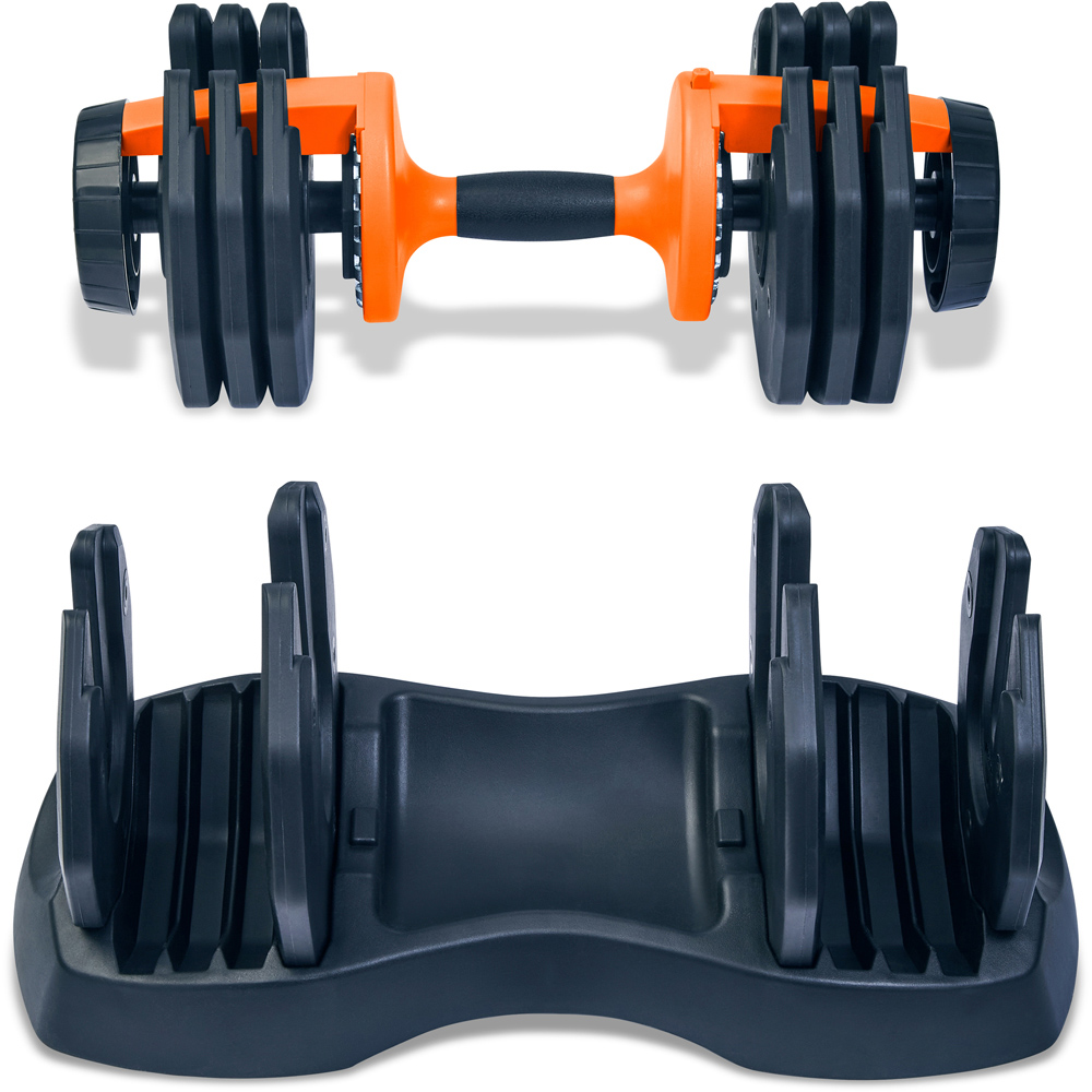 Strongology Urban25 Black and Orange Adjustable Smart Dumbbell 2.5 to 25kg Image 2